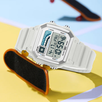 Findtime Digital Watches for Men Sports Tactical Waterproof Watch Multifunction LED Backlight Alarm Stopwatch Countdown Calendar Vintage Wristwatch